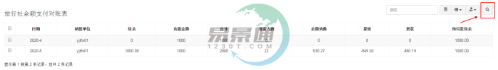易景通景区分销系统:旅行社余额支付对帐表 易景通景区分销系统:旅行社余额支付对帐表